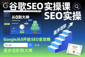 谷歌SEO实操课,Google从0开始SEO全攻略,逐步进阶到大神(更新26年)-则成副业项目资源站
