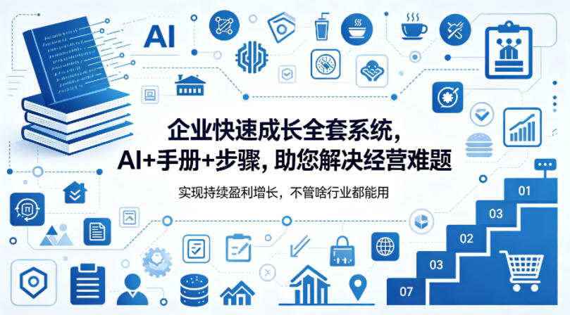 企业快速成长全套系统，AI+手册+步骤，助您解决经营难题，实现持续盈利增长，不管啥行业都能用-则成副业项目资源站