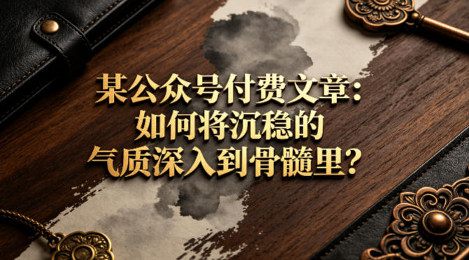 某公众号付费文章：如何将沉稳的气质深入到骨髓里？-则成副业项目资源站