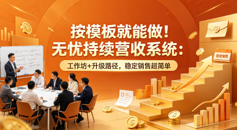 按模板就能做！无忧持续营收系统：工作坊+升级路径，稳定销售超简单【原创双语字幕】-则成副业项目资源站