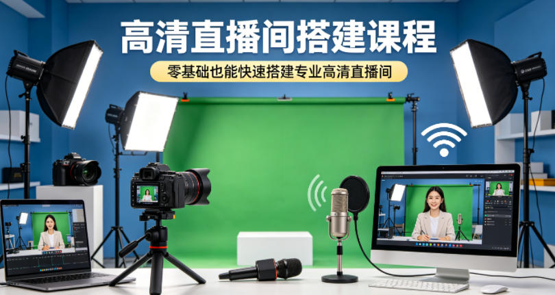 高清直播间搭建课程，零基础也能快速搭建专业高清直播间-则成副业项目资源站