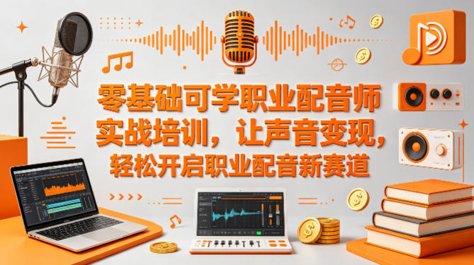 零基础可学职业配音师实战培训，让声音变现，轻松开启职业配音新赛道-则成副业项目资源站