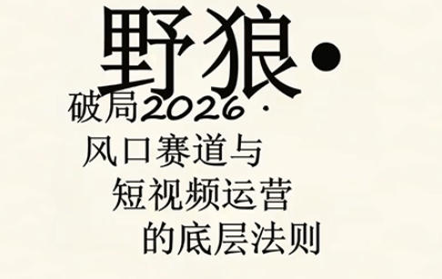 野狼团队·多平台实操运营课，覆盖AI口播、服装、好物、漫剪等热门玩法（更新4月）-则成副业项目资源站