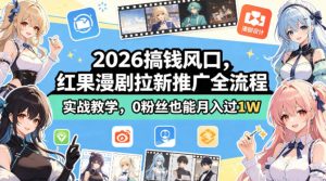 2026搞钱风口，红果漫剧拉新推广全流程实战教学，0粉丝也能月入过1W-则成副业项目资源站