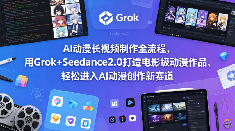 AI动漫长视频制作全流程，用Grok+Seedance2.0打造电影级动漫作品，轻松进入AI动漫创作新赛道-则成副业项目资源站