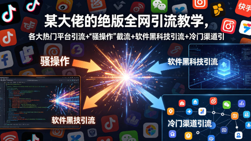 某大佬的绝版全网引流教学，各大热门平台引流+”骚操作”截流+软件黑科技引流+冷门渠道引流等-则成副业项目资源站
