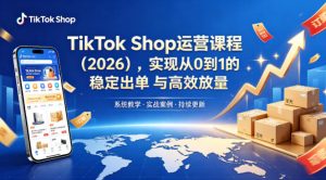 TikTok Shop运营课程（2026），实现从0到1的稳定出单与高效放量-则成副业项目资源站