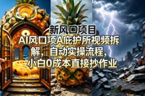 新风口项目AI庇护所视频拆解，自动实操流程，小白0成本直接抄作业-则成副业项目资源站