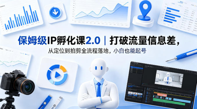 保姆级IP孵化课2.0｜打破流量信息差，从定位到拍剪全流程落地，小白也能起号-则成副业项目资源站