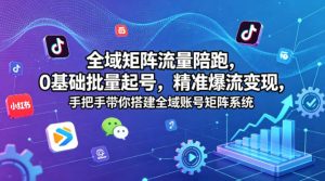 全域矩阵流量陪跑，0基础批量起号，精准爆流变现，手把手带你搭建全域账号矩阵系统-则成副业项目资源站