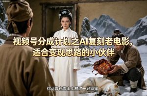 视频号分成计划之AI复刻老电影，适合变现思路的小伙伴-则成副业项目资源站