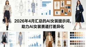 2026年4月汇总的AI女装提示词，助力AI女装赛道打差异化-则成副业项目资源站