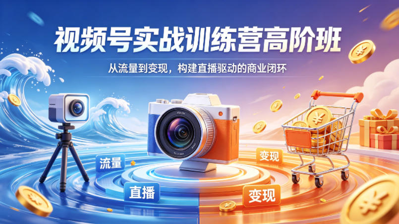 视频号实战训练营高阶班，从流量到变现，构建直播驱动的商业闭环（26年4月）-则成副业项目资源站