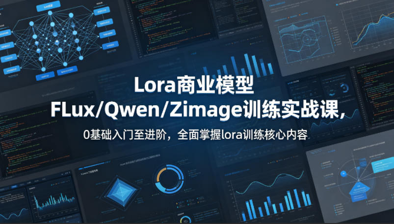 系统性学习Lora商业模型FLux／Qwen／Zimage训练实战课，0基础入门至进阶，全面掌握lora训练核心内容-则成副业项目资源站