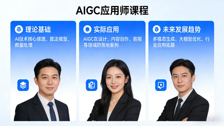 AIGC应用师课程，覆盖了AI技术的理论基础、实际应用、以及未来发展趋势-则成副业项目资源站