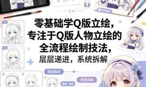 零基础学Q版立绘,专注于Q版人物立绘的全流程绘制技法,层层递进,系统拆解-则成副业项目资源站
