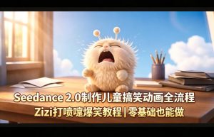 Seedance 2.0制作儿童搞笑动画全流程Zizi打喷嚏爆笑教程｜零基础也能做-则成副业项目资源站
