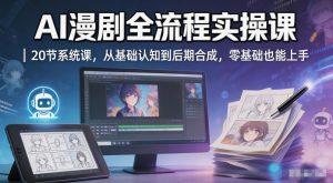 AI漫剧全流程实操课｜20节系统课，从基础认知到后期合成，零基础也能上手-则成副业项目资源站