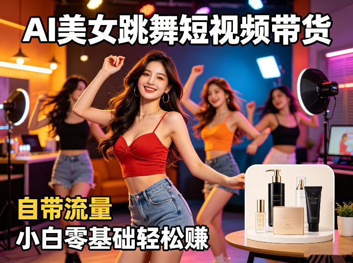 AI美女跳舞短视频带货：自带流量，小白零基础轻松賺，详细拆解-则成副业项目资源站