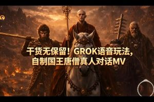 干货无保留！GROK语音玩法，自制国王唐僧真人对话MV-则成副业项目资源站