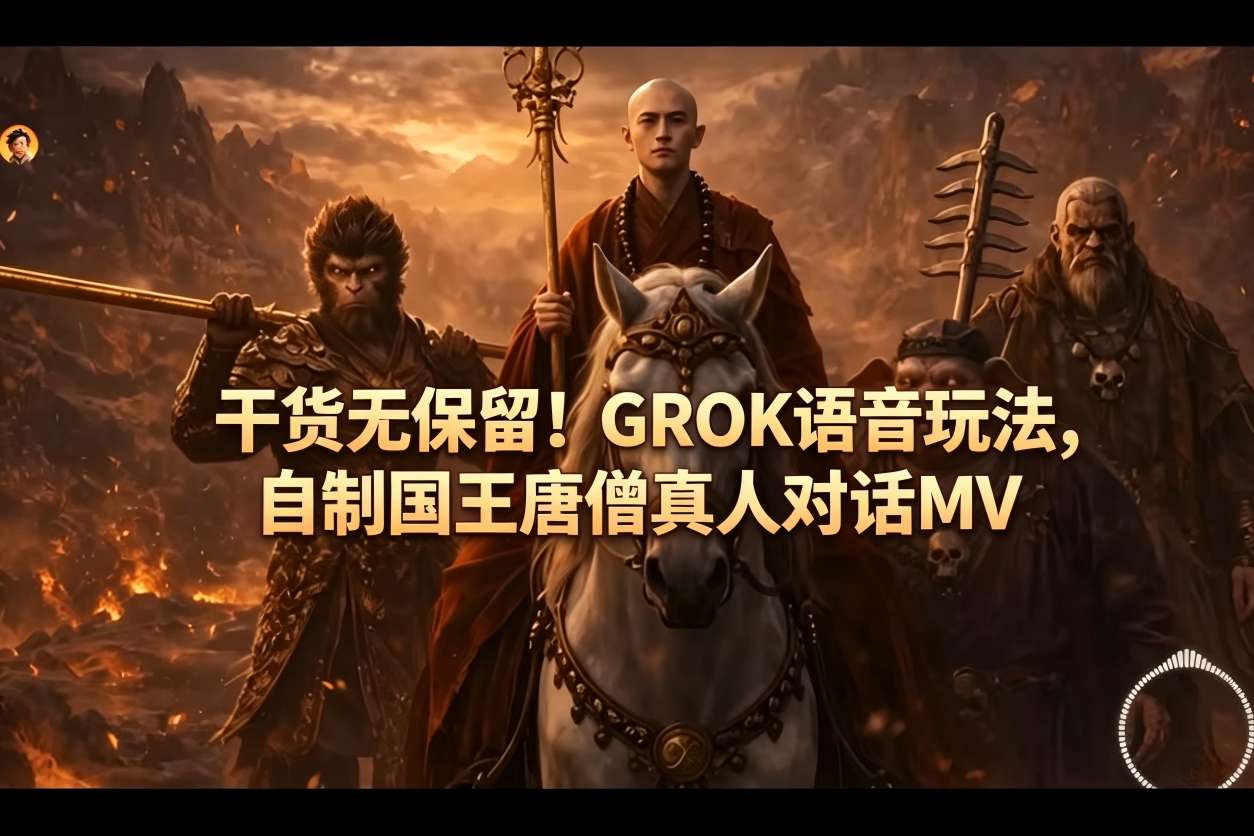 干货无保留！GROK语音玩法，自制国王唐僧真人对话MV-则成副业项目资源站