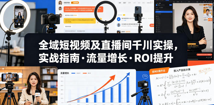 全域短视频及直播间千川实操，实战指南·流量增长·ROI提升-则成副业项目资源站