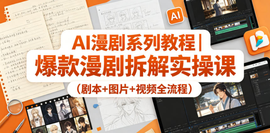 AI漫剧系列教程｜爆款漫剧拆解实操课（剧本+图片+视频全流程）-则成副业项目资源站