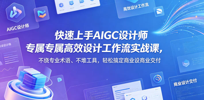 快速上手AIGC设计师专属高效设计工作流实战课，不绕专业术语、不堆工具，轻松搞定商业设计交付-则成副业项目资源站