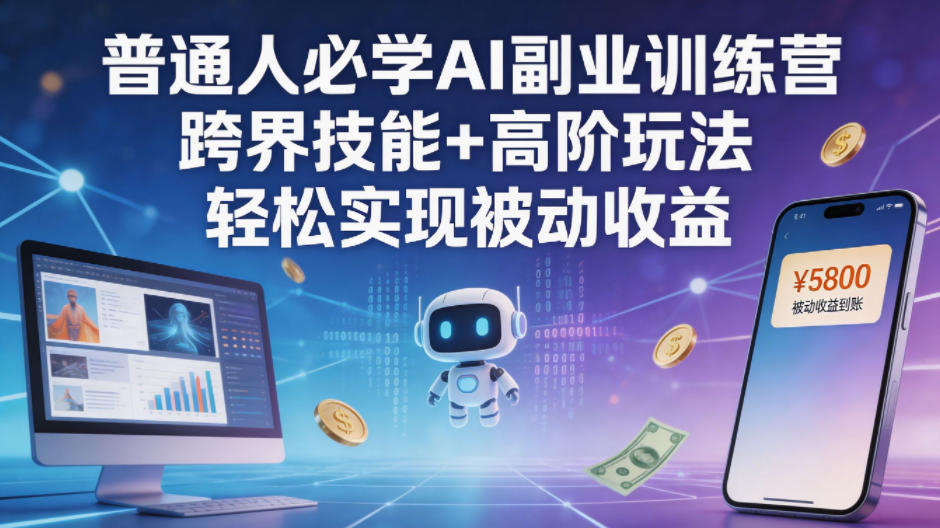 普通人必学AI副业训练营跨界技能+高阶玩法轻松实现被动收益-则成副业项目资源站