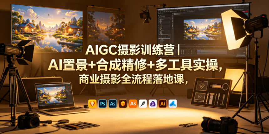 AIGC摄影训练营｜AI置景+合成精修+多工具实操，商业摄影全流程落地课-则成副业项目资源站