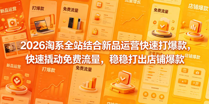 2026淘系全站结合新品运营快速打爆款，快速撬动免费流量，稳稳打出店铺爆款（更新5月12日）-则成副业项目资源站