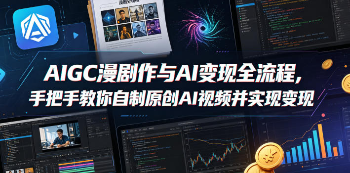 AIGC漫剧创作与AI变现全流程，手把手教你自制原创AI视频并实现变现-则成副业项目资源站