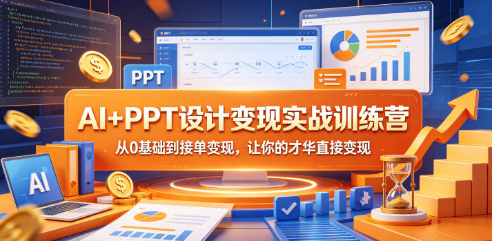 AI+PPT设计变现实战训练营，从0基础到接单变现，让你的才华直接变现-则成副业项目资源站