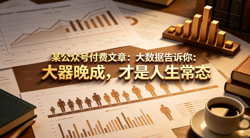 某公众号付费文章：大数据告诉你：大器晚成，才是人生常态-则成副业项目资源站