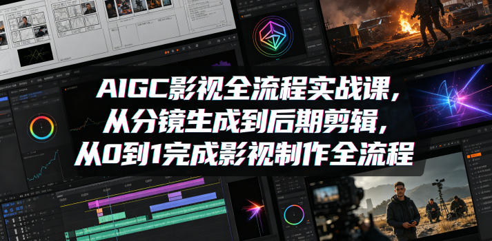 AIGC影视全流程实战课，从分镜生成到后期剪辑，从0到1完成影视制作全流程-则成副业项目资源站