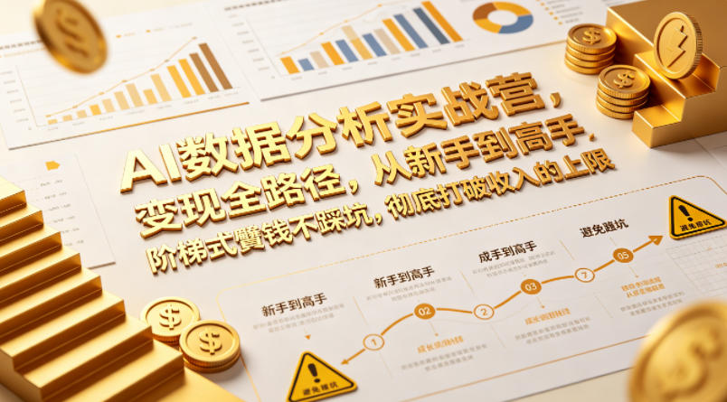 AI数据分析实战营，变现全路径，从新手到高手，阶梯式賺钱不踩坑，彻底打破收入的上限-则成副业项目资源站