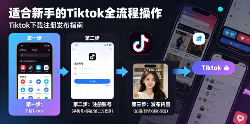 Tiktok下载注册发布，适合新手的Tiktok全流程操作-则成副业项目资源站