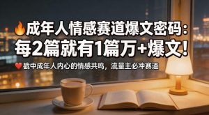 公众号流量主成年人情感心理赛道，流量最大，受众最广的主流赛道之一，平均每2篇就有1篇万爆文章-则成副业项目资源站