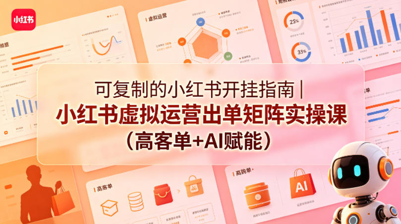 可复制的小红书开挂指南｜小红书虚拟运营出单矩阵实操课（高客单+AI赋能）-则成副业项目资源站