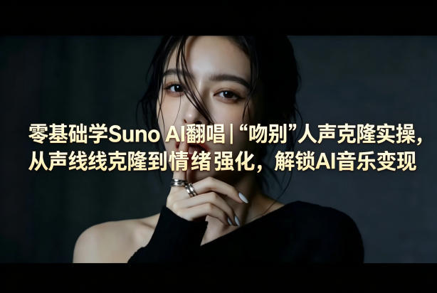 零基础学Suno AI翻唱｜《吻别》人声克隆实操，从声线克隆到情绪强化，解锁AI音乐变现-则成副业项目资源站