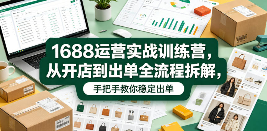 1688运营实战训练营，从开店到出单全流程拆解，手把手教你稳定出单（更新0620）-则成副业项目资源站