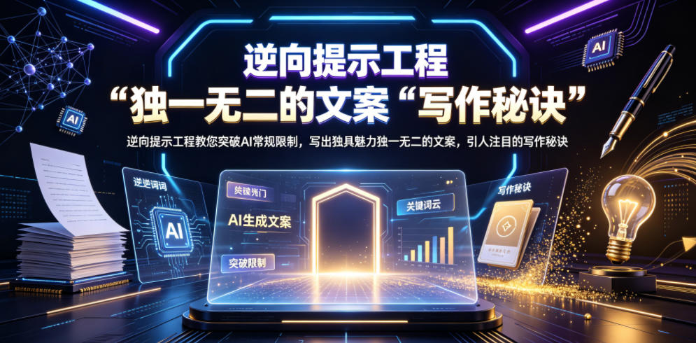 逆向提示工程教您突破AI常规限制，写出独具魅力独一无二的文案，引人注目的写作秘诀【原创双语字幕】-则成副业项目资源站