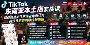 TikTok东南亚本土店实战课，帮你快速抓住东南亚电商红利，高效开启跨境賺钱新通道-则成副业项目资源站