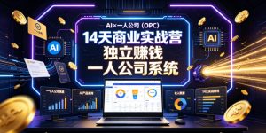 AI×一人公司（OPC）14天商业实战营，用AI帮你搭建一个属于你自己的、能独立賺钱的一人公司系统-则成副业项目资源站
