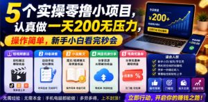 5个实操零撸小项目，认真做一天200无压力，操作简单，新手小白看完秒会【揭秘】-则成副业项目资源站