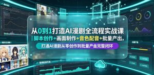 从0到1打造AI漫剧全流程实战课｜脚本创作+画面制作+音色配音+批量产出，打通AI漫剧从零创作到批量量产完整闭环-则成副业项目资源站
