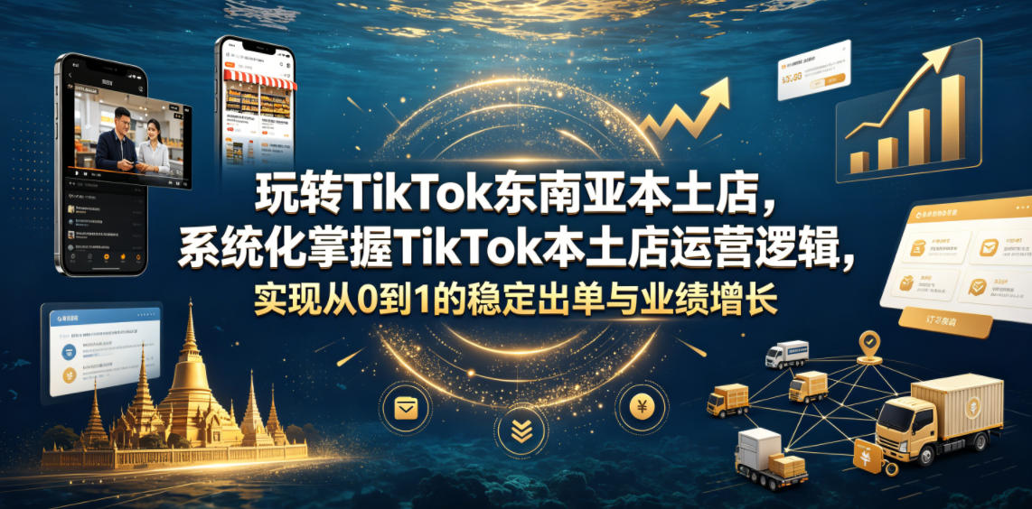 玩转TikTok东南亚本土店，系统化掌握TikTok本土店运营逻辑，实现从0到1的稳定出单与业绩增长-则成副业项目资源站