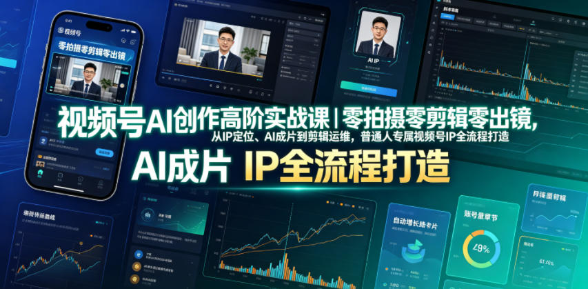 视频号AI创作高阶实战课｜零拍摄零剪辑零出镜，从IP定位、AI成片到剪辑运维，普通人专属视频号IP全流程打造-则成副业项目资源站