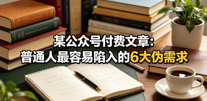 某公众号付费文章：普通人最容易陷入的6大伪需求-则成副业项目资源站