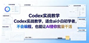 Codex实战教学，适合ai小白初学者，不会编程，也能让AI替你批量干活-则成副业项目资源站